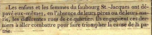 Femmes et enfants durant les journées de juillet 1830 (Écho de Vésone, 1er août 1830, extrait)