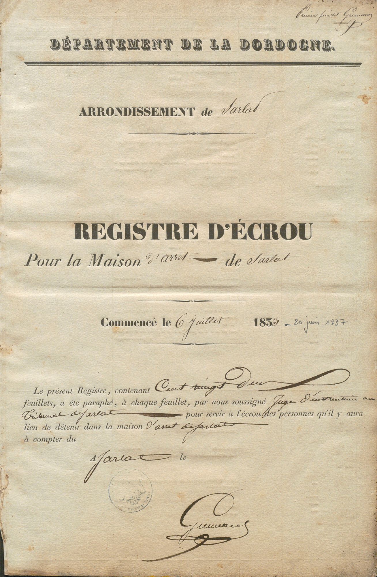 Registres d'écrou