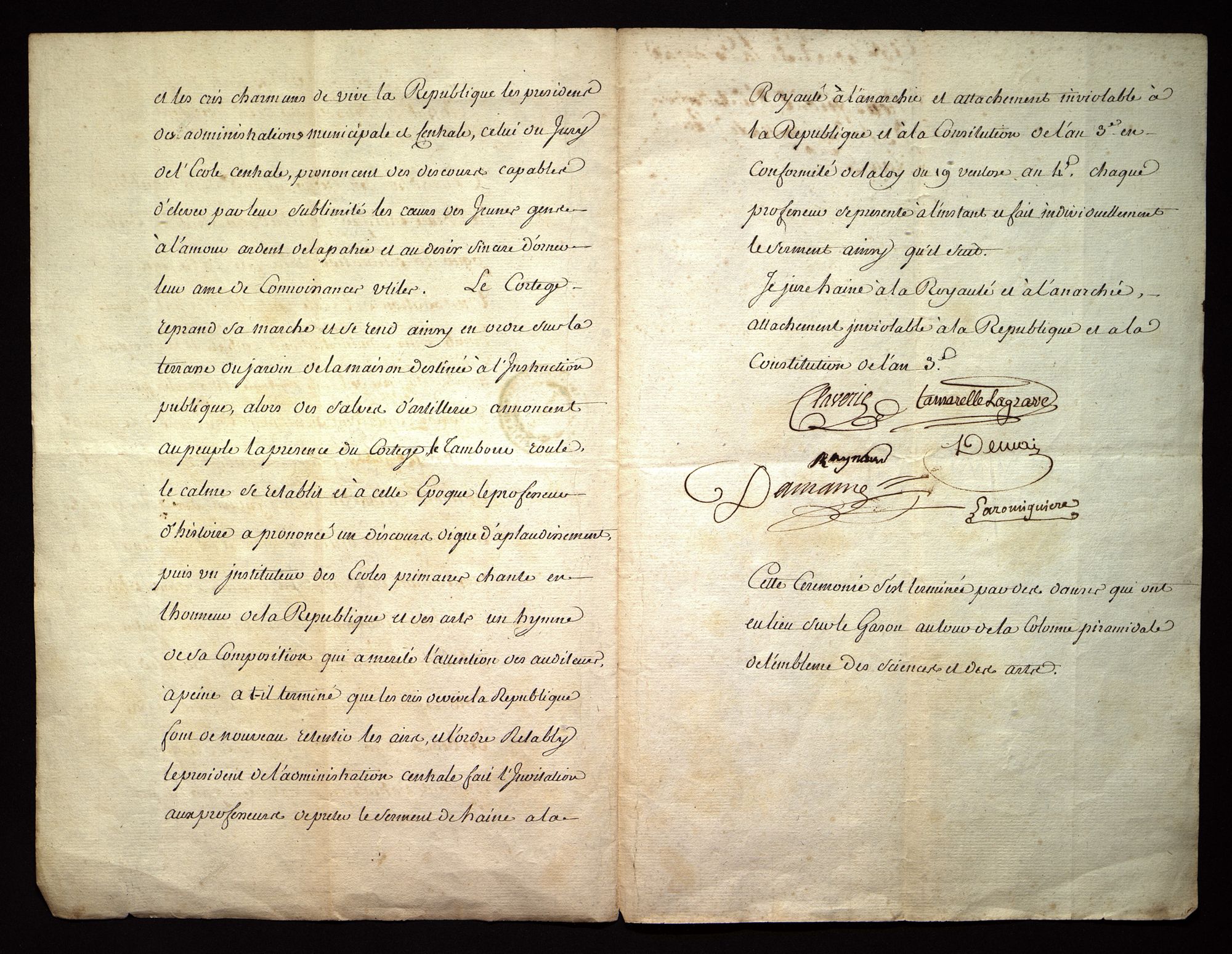 Procès-verbal d'installation (10 germinal an V -  30 mars 1797). 1 L 595