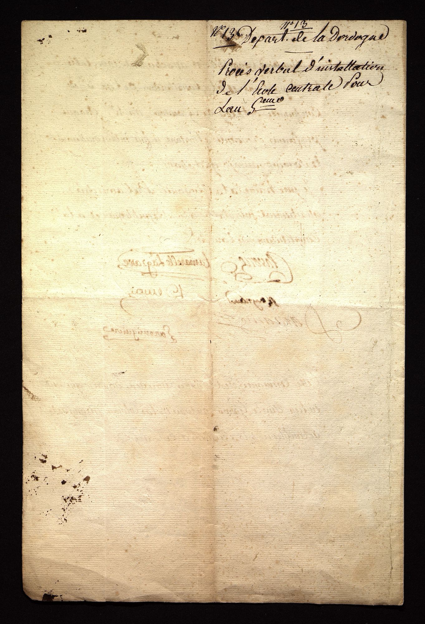 Procès-verbal d'installation (10 germinal an V -  30 mars 1797). 1 L 595