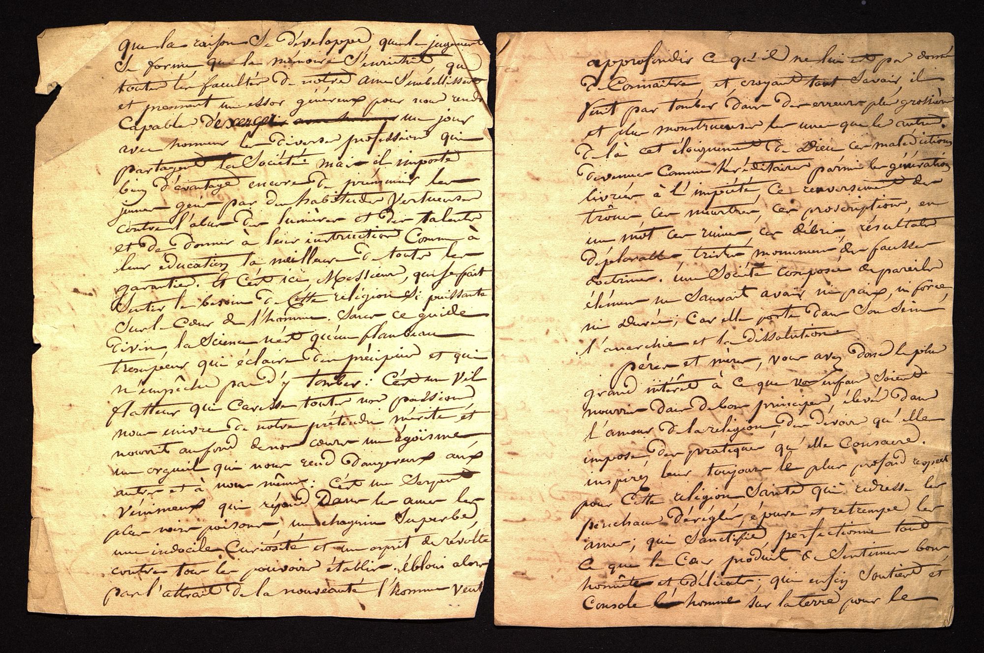 Discours prononcé par le curé Cosse à la remise des prix de l'école du Bugue [vers 1835]. 148 J 35