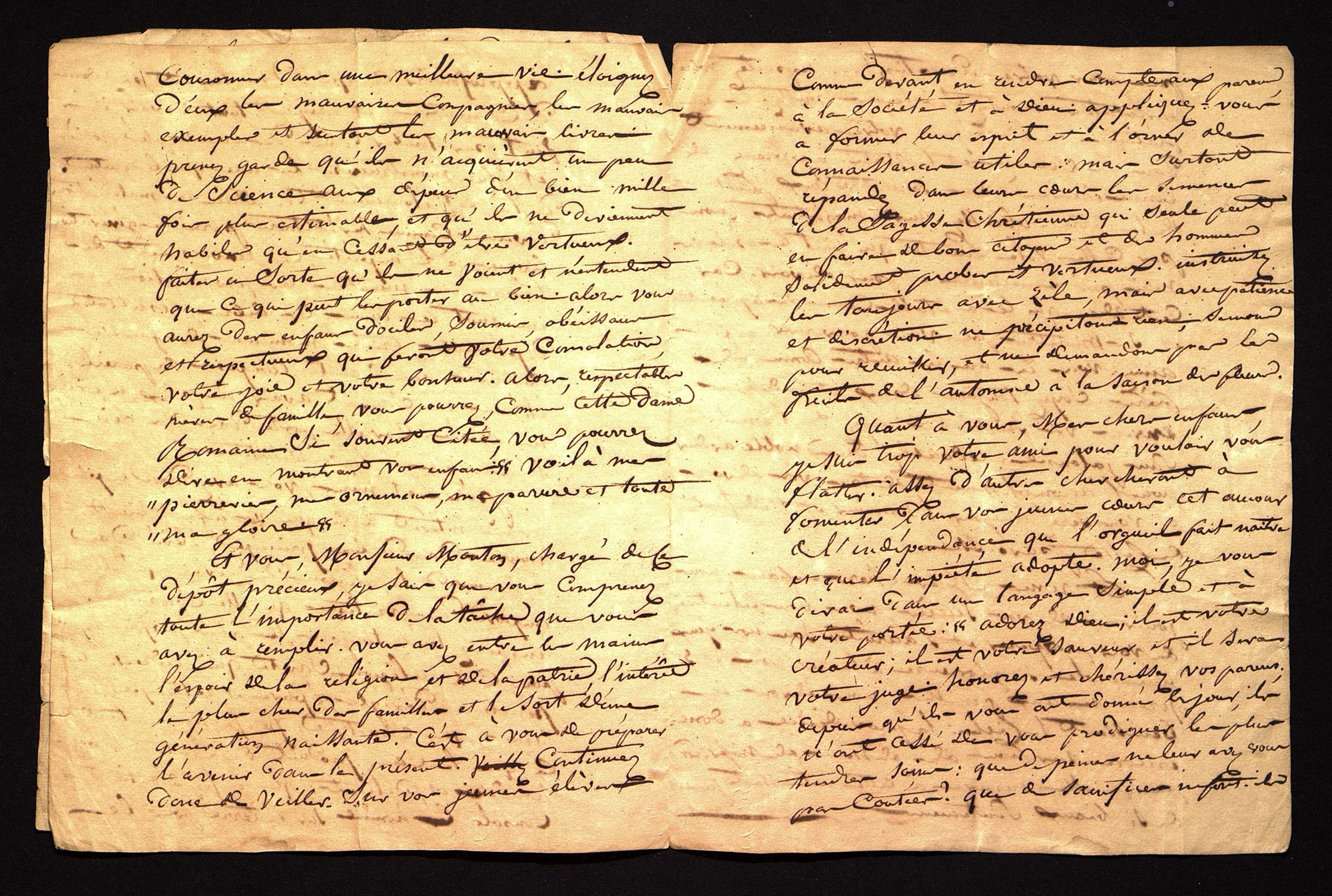 Discours prononcé par le curé Cosse à la remise des prix de l'école du Bugue [vers 1835]. 148 J 35