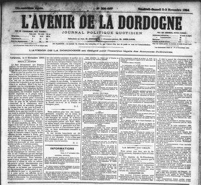 L'Avenir de la Dordogne - 2-3 novembre 1894
