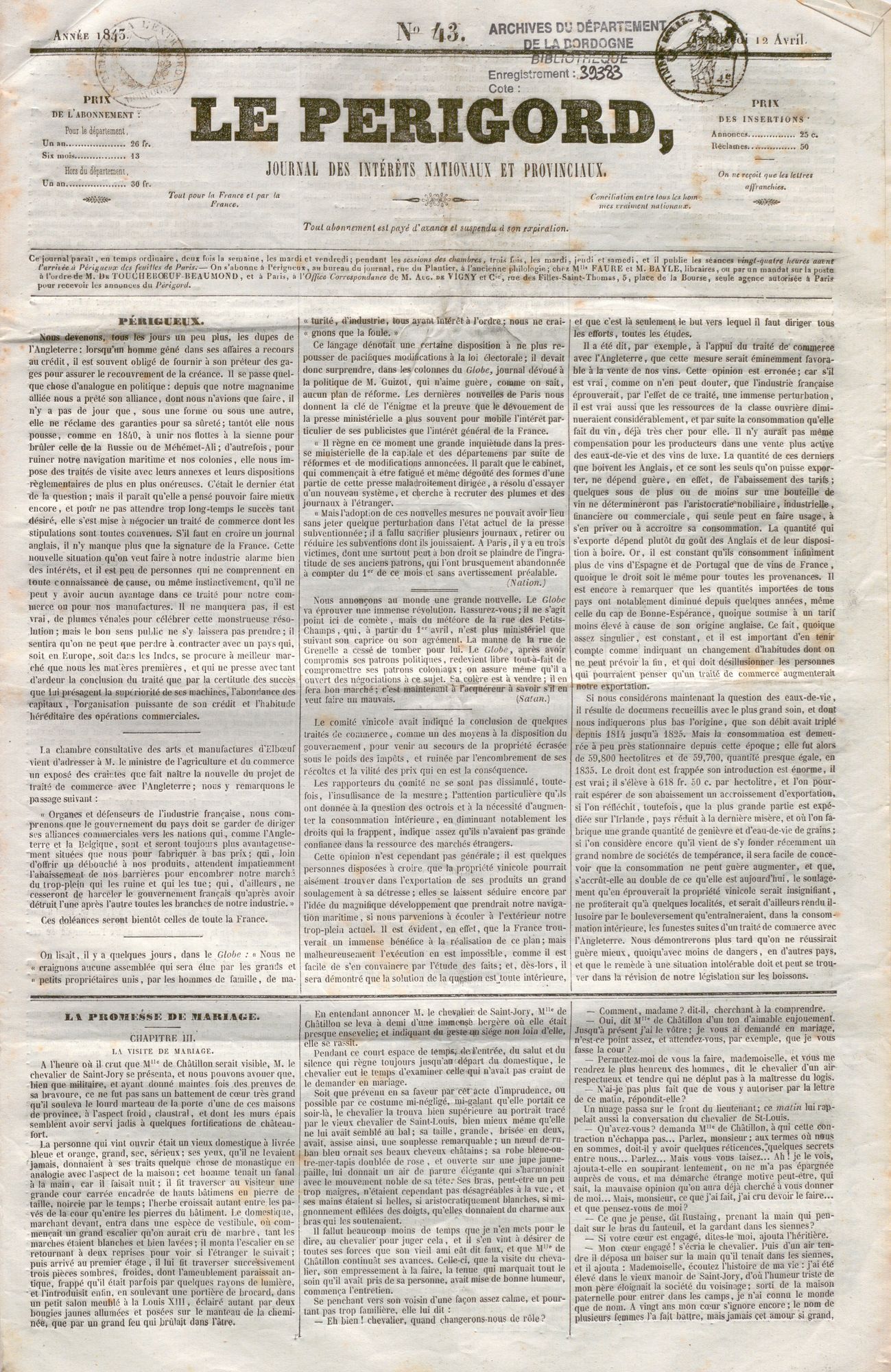 Le Périgord : journal des intérêts nationaux et provinciaux