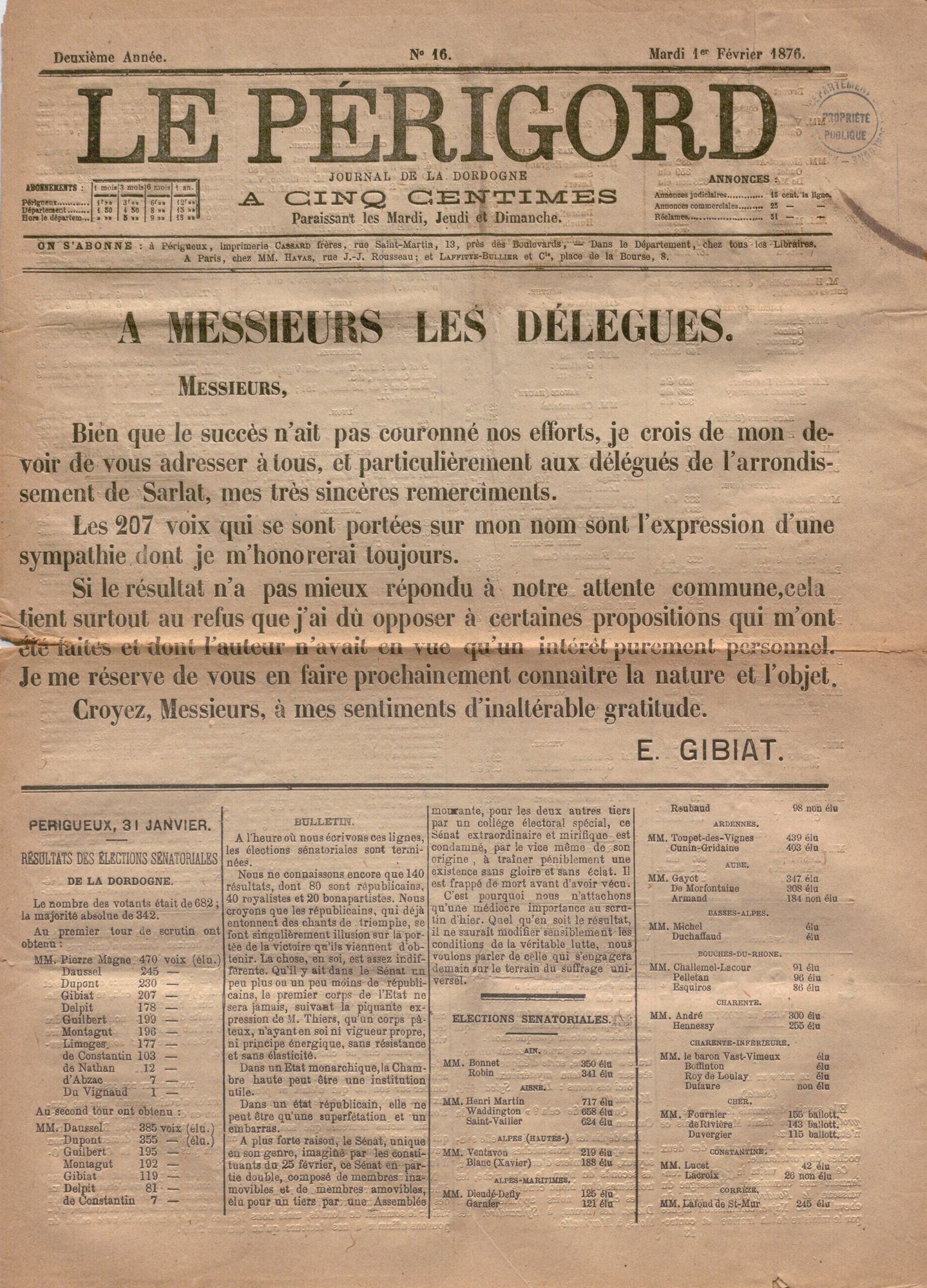 Le Périgord : journal de la Dordogne à cinq centimes