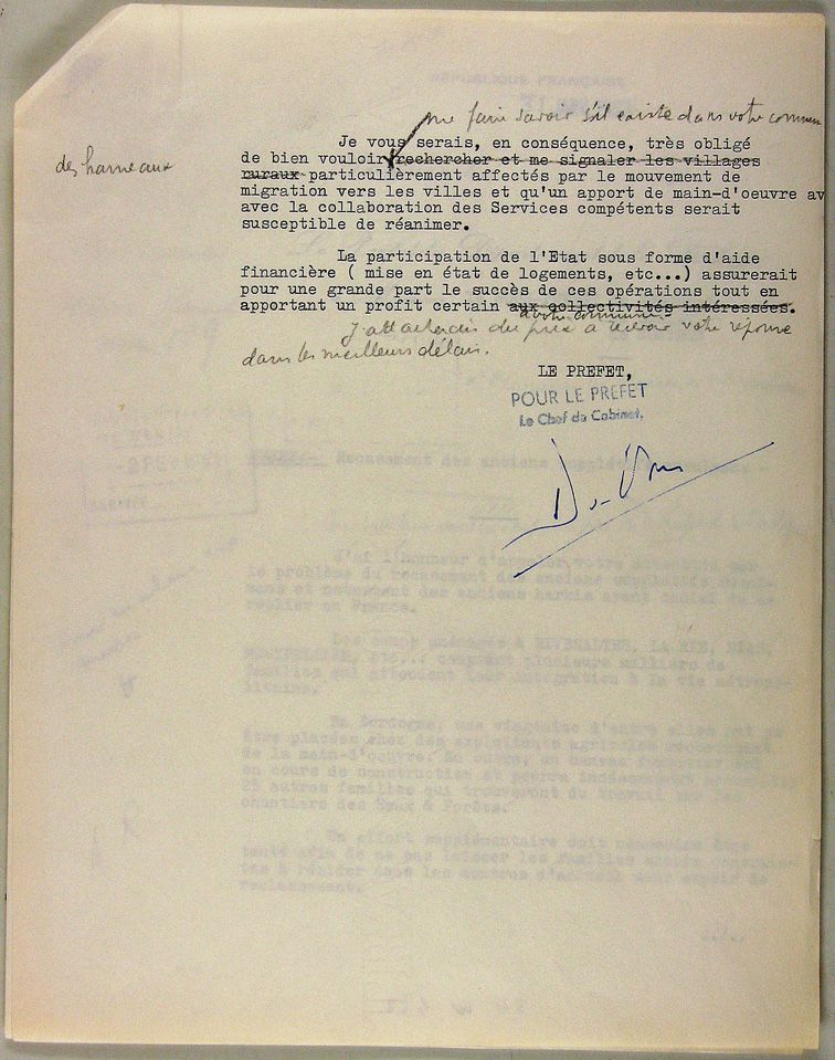 Lettre du préfet aux sous-préfets de la Dordogne 