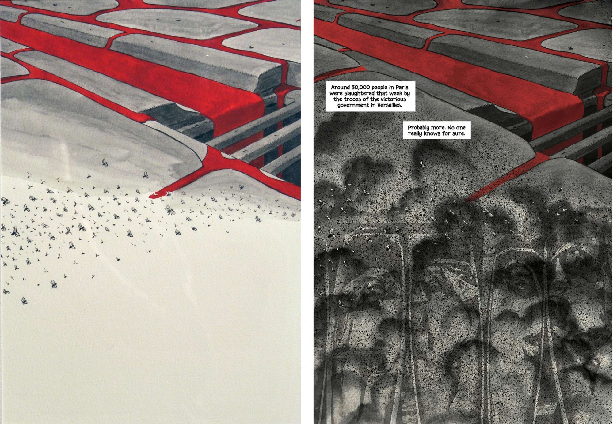 Louise Michel, La Vierge Rouge (page 63. Planche originale et page publiée.)