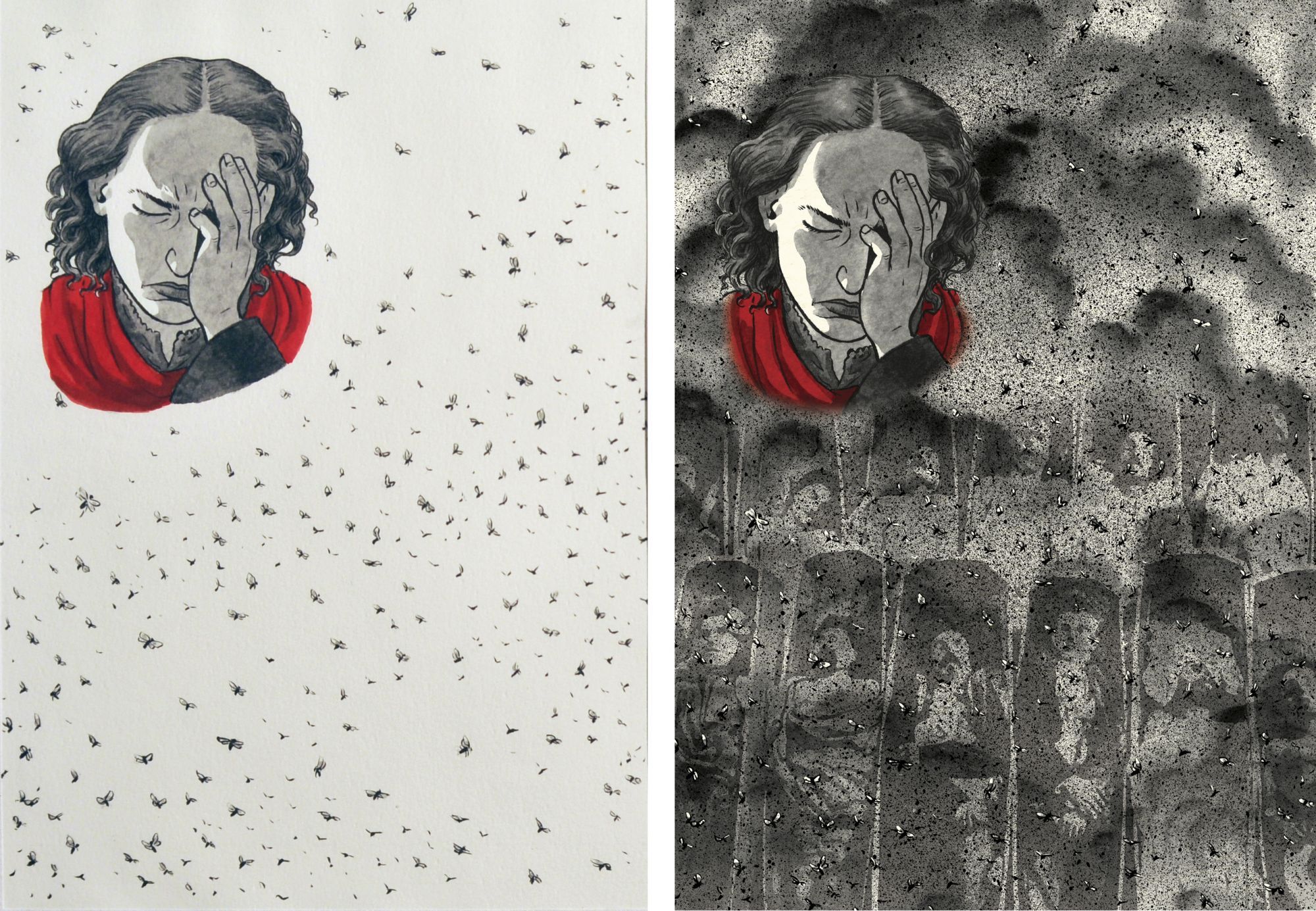 Louise Michel, La Vierge Rouge (page 64. Planche originale et page publiée.)